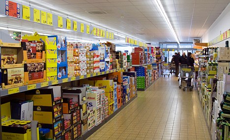 Aldi discount supermarket Monchengladbach Germany. Image shot 02/2009. Exact date unknown.